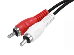 Monoprice 6ft 3.5mm (1/8″) Male Stereo TRS Plug to 2 RCA Male Plug Cable – Black