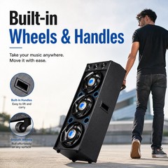 Bluetooth Triple 12” Woofer & 1” Tweeter Recording High-Performance PA Speaker