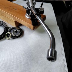 Denon DP-1700 Tonearm Static Balance S-Shaped Used Japan Modified Cable Vintage