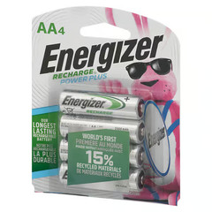 Energizer Rechargeable AA Batteries 4 Pack NiMH 1.2V Pre-Charged Long Lasting
