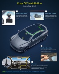 4K Front and Rear Dash Camera with 128GB Card