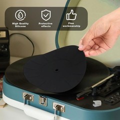 Turntable Platter Mat Black Rubber Silicone Design for Universal to All LP