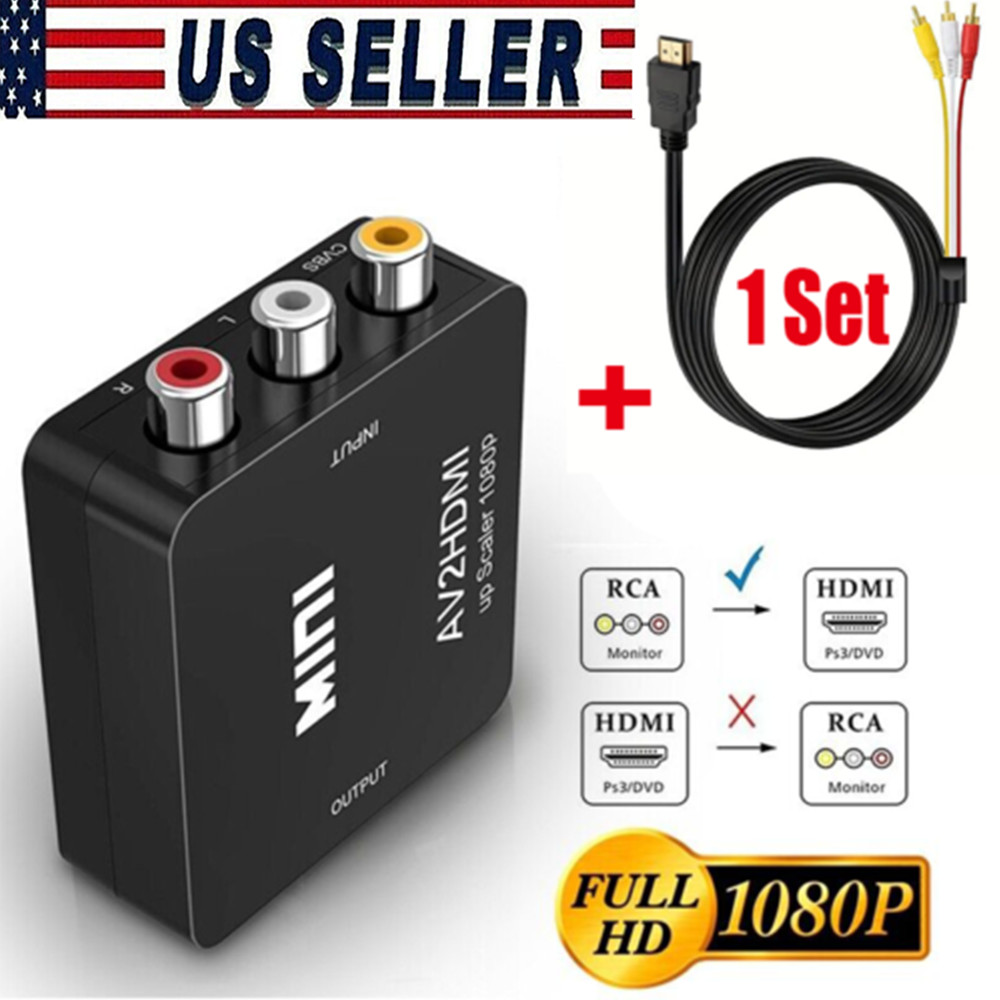 HDMI To RCA AV Adapter Converter Cable CVBS 3RCA 1080P Composite Video Audio