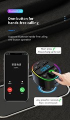Car phone charger BT FM Transmitter Player handsfree support U disk TF card