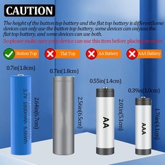 1~8 Pack 3.7V Rechargeable Button top Batteries (1800mAh) / Smart Charger lot