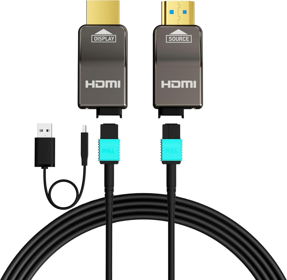RUIPRO 8K Detachable Full Fiber Optic Armored HDMI 2.1 Cable 40FT, Ultra High…