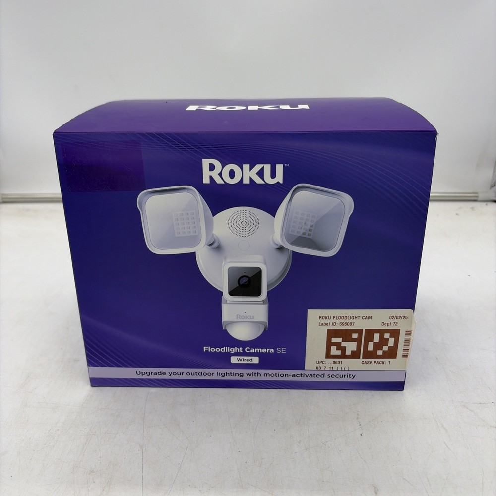 Roku Floodlight Security Camera SE Wired New Sealed