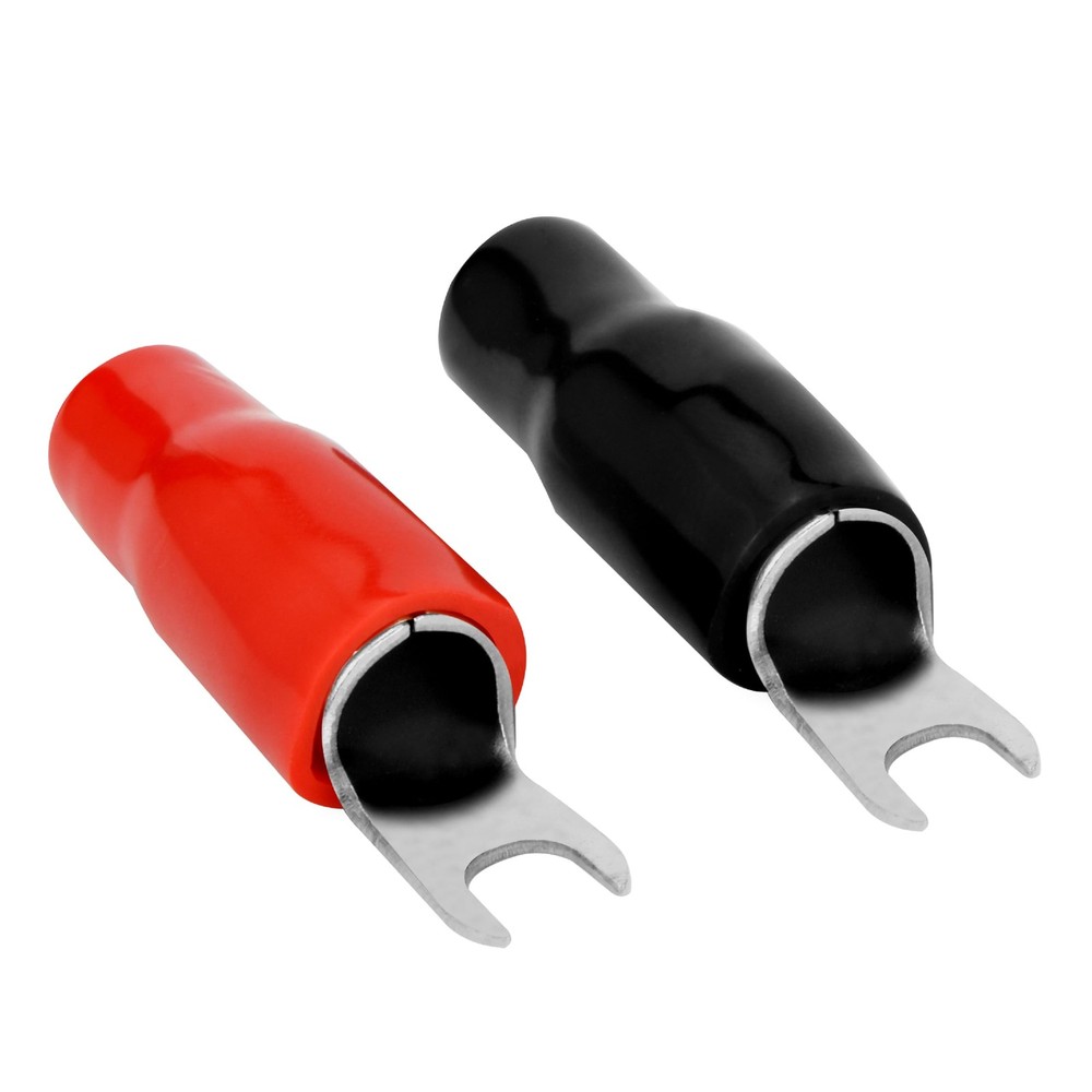 Conext Link 20pcs Barrier Spade Fork Terminal Connector 4 GA AWG Red, Black