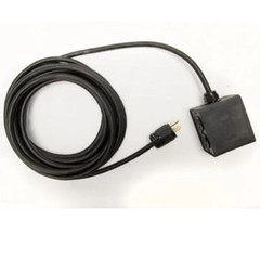 *Rubber Quad Duplex Box – 4 AC Outlets & 25′ 12/3 Hardwired Power Cable, USAMade