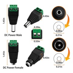 10/20 Pairs 12V DC Male+Female Power Connector 5.5×2.1mm Power Jack Plug Adapter