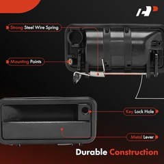 – Metal Exterior Door Handle w/Keyhole – Passenger Front Right Textured Black