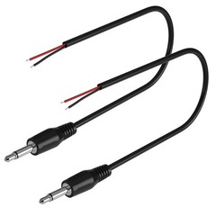 Versatile 2-Pack 1FT 3.5mm Male to Bare Wire AUX Audio Connector Cables