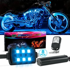 8 Pods Million Multi-Color RGB Motorcycle Underglow Neon LED Accent Lights Kit