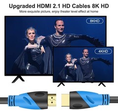 Ultra High Speed 5FT HDMI Cable 2.1 with Gold Plated Connectors, 8K/60Hz Support
