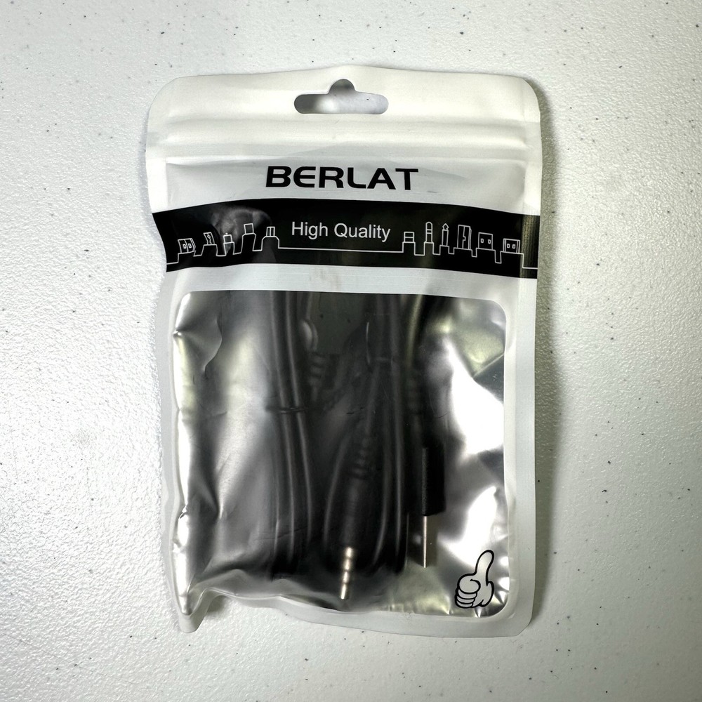 BERLAT 3.5mm Male AUX Audio Jack to USB 2.0 Male Charge Cable Adapter Cord 2pk