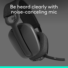 Logitech Zone Vibe 100 Lightweight Wireless Over Ear Headphones Mac/PC Graphite
