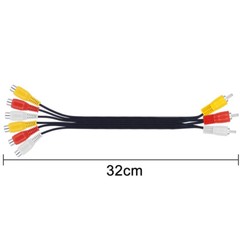 6 x 3 RCA Male Jack to 6 RCA Female Plug Splitter Audio Video Av Adapter Cable