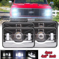 4PC 4×6″ led headlights DRL Hi/Lo Beam DRL For chevy C10 Pickup truck 1980-1986