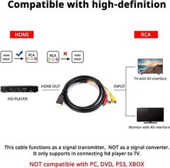 1080P HDMI Male to 3 RCA S-video AV Audio Cable Cord Adapter for TV HDTV DVD US