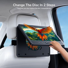 2×10.5″ Portable Dual DVD Player Car Headrest 1080P Video Battery USB SD Headset