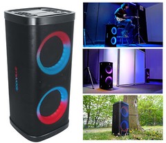 Rockville BASS PARTY 65 V2 1200w Battery Powered LED Bluetooth Speaker Mic Input