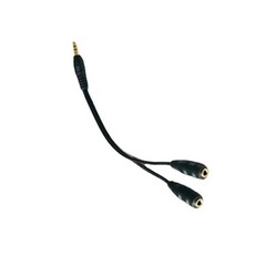 3.5mm AUX Audio Mic Splitter 1 Male to 2 Female Gold Plated Headphone Cable
