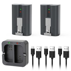 2 Pack 8000mAh Rechargeable Battery and Charger Station for Ring Doorbell 2/3+/4