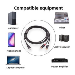USB Type-C to 2 RCA Male Stereo Audio Cable USB-C Jack Converter Adapter Cord US