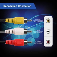 3FT 10FT 15FT 30FT 3 RCA Male to 3 RCA Male Composite Audio Video Cable Cord US