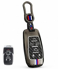 for Ram Key Fob Cover for 2019-2026 Dodge Ram 1500 6 Button Carbon Fiber