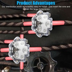 Durable ABS Plastic Covered Car Audio Power Block 1 Way In 5 Ways Out