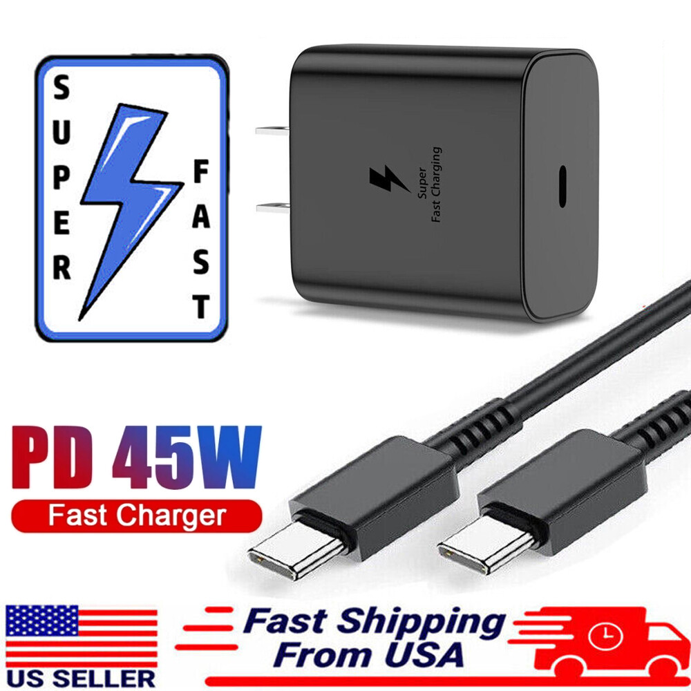45W Wall Adapter Fast Power Charger 6ft Charging Cord For Samsung Galaxy S24 S23