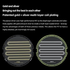 FiiO FT7 Headphones Open-Back Planar 106mm Planar Magnetic Monitor Earphone