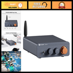 300W Bluetooth 5.0 Amplifier, Mini Class D Stereo Receiver, TPA3255, Bass Treble