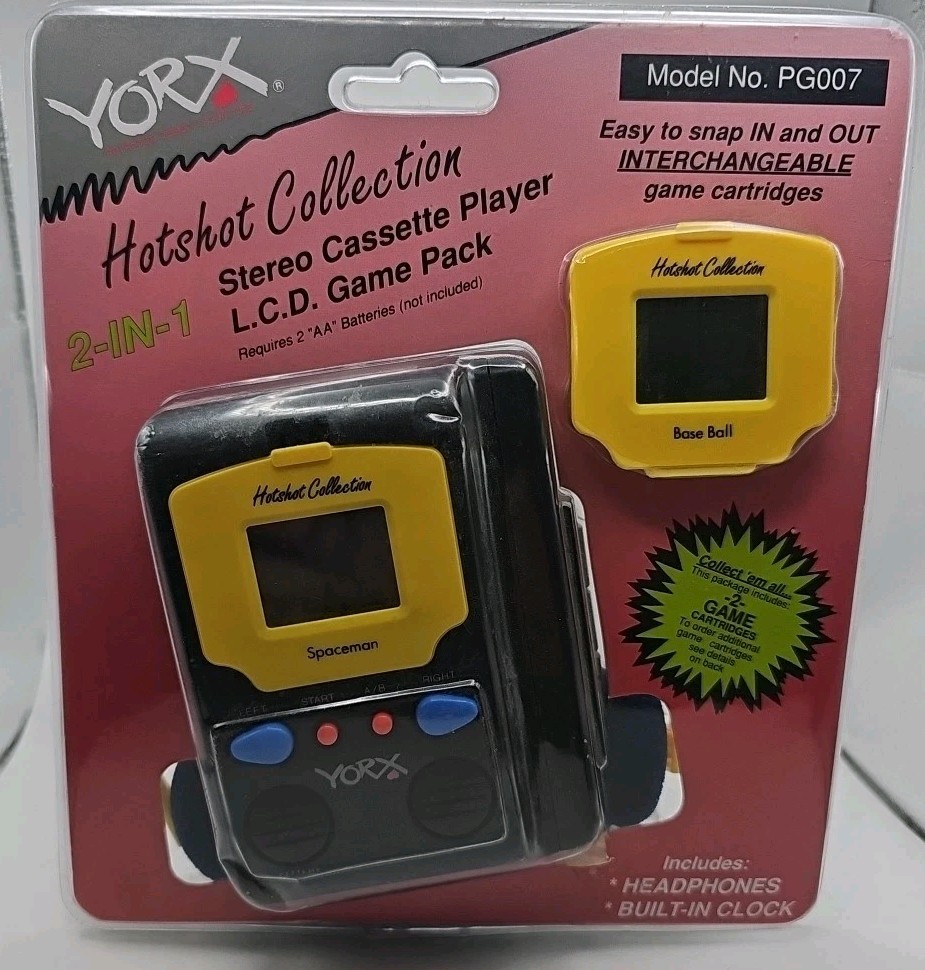 Yorx Walkman Video Game Console Tape Player Pg007 hotshot RARE VINTAGE SEALED