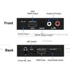 4K 60Hz HDMI 2.0 ARC Audio Extractor Splitter Converter Switcher 3.5mm Jack