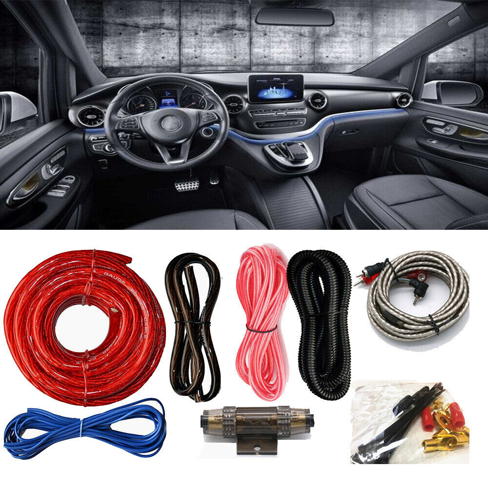 4 Gauge Amp Kit Amplifier Install Wiring Complete 4 Ga Car Wires Blue 2300W USA