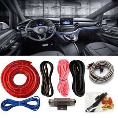 4 Gauge Amp Kit Amplifier Install Wiring Complete 4 Ga Car Wires Blue 2300W USA