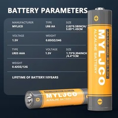 AA & AAA Alkaline High-Performance Batteries, 1.5 Volt, 10-Year Shelf Life