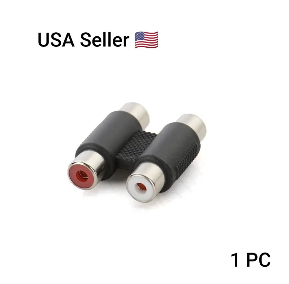 2 RCA Female to Female F/F Video Connector Converter Adapter for TV DVD HDTV AV