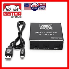 Toslink Optical Fiber Digital Audio Splitter Adapter SPDIF 3-Port 1×3 1-In 3-Out