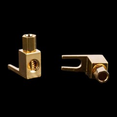 10 Pcs Spade Gold Plated Banana Plug Audio Speaker Cable Connector Adapter US