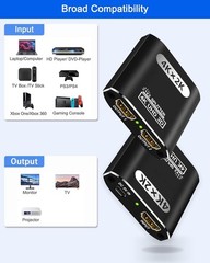 HDMI Splitter 1 In 2 Out – Aluminum 4K Signal V1.4 Powered HDCP Bypass Supports