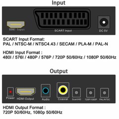 Scart HDMI to HDMI 720P 1080P HD Video Converter Monitor Box for HDTV DVD STB