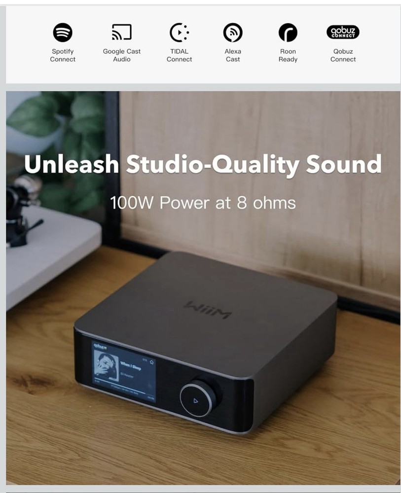 WiiM Amp Ultra 2-Ch 100W Digital Amplifier HDMI ARC USB Wi‑Fi 6 BT 5.3