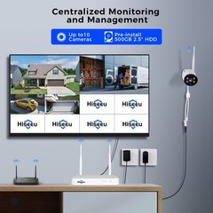Hiseeu 10CH NVR 3MP 2.4G/5G WIFI Outdoor Audio Security Camera System CCTV HDD