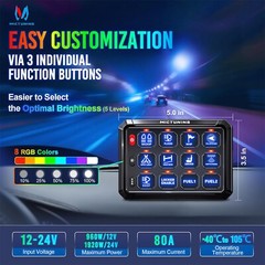 P1s RGB Switch Panel Toggle Switch Circuit Control Relay System For Car Marine