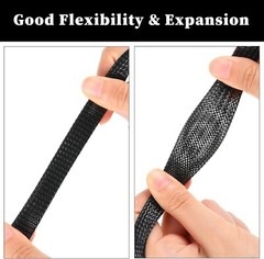 10 FT. 1/16″ Black Blue Expandable Wire Sleeving Sheathing Braided Loom Tubing