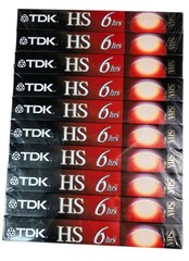 TDK HS T-120 VHS Video Tapes 6 Hours EP Mode – 10 Pack Factory Sealed NEW
