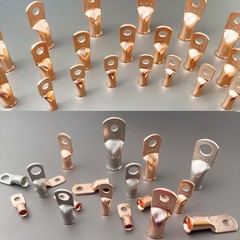 10pcs 4/0 AWG Copper Ring Terminals for Battery Cables, Heavy Duty Wire Lugs